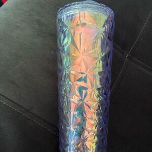 2 Starbucks Tumblers 24oz Valentine’s Aqua Turquoise Pink and Christmas white